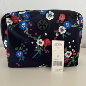 Tory Burch Navy Floral Pouch
